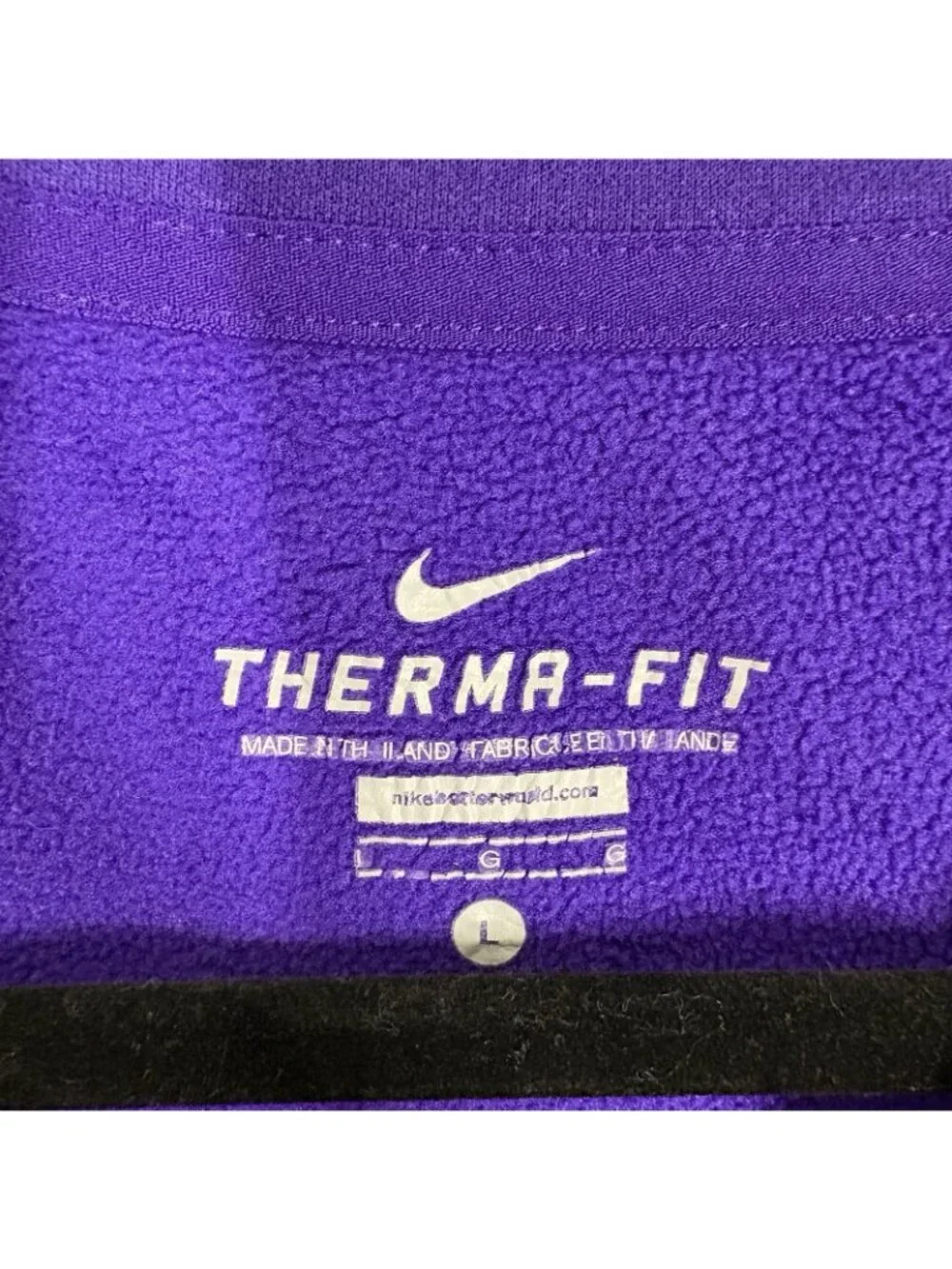 Nike Therma Fit Women L Purple Fleece Raglan Sleeve Crewneck Pullover Sweatshirt